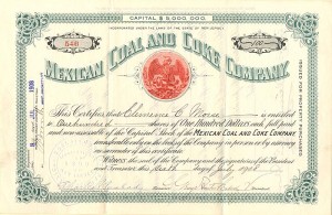 Mexican Coal and Coke Co. - Stock Certificate